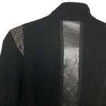 Bandolino Embellished Shoulder Fitted Jacket with Faux Leather Detail Black Photo 6