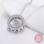 Sterling Silver 925 Round Hearts Necklace Photo 3