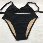Brazilian Size Large Jet Black High Waist Bikini Set/ New With Tags Photo 1