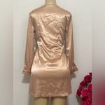 SheIn  Twist Front Wrap Hem Satin Dress Photo 5