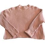 American Eagle cropped soft blush pink long sleeved sweater size small Photo 0