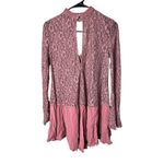 Free People  Tell Tale Dusty Mauve Lace Tunic Dress Size‎ Small Photo 8