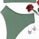 Zaful new ❤︎ Bandeau High Cut Bikini 2PC Swimsuit ❤︎ Army Green ❤︎ 6 Top / 4 Btm Photo 1