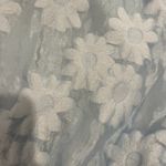 Topshop  Shirt Womens 8 Textured Baby Blue Floral Puff Sleeve Semi Sheer Blouse Photo 4