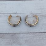 Vintage Earrings for Pierced Ears Gold/Silver Tone Hoops Photo 3