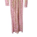 For Love & Lemons  NWT Embroidered Maxi Dress Pink Women’s Size Small Mesh Nude Photo 4