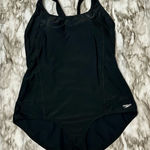 Speedo  Black Plus Size One Piece Athletic Racer Back Swimsuit Bra Cups Classic Photo 0