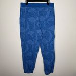 Soft Surroundings  Women's Size XL Cargo Jogger Pants‎ Blue Palm Print Photo 1