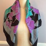 Purple/green multi square floral scarf 34x34 Purple Photo 0
