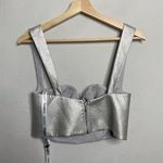 NEW Silvia Astore Bustier Metallic Alexa Bra Crop Top Silver Size‎ IT 40/ US 4 Photo 5