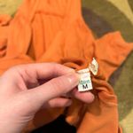 Mblem Y2K Style Low Cut Tunic Knit Sweatshirt Hooded Top Women’s Size Medium Orange Photo 4