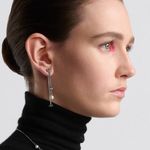 Christian Dior Dior PETIT CD TREASURE EARRINGS Silver-Finish Metal with White Resin Pearls Photo 1