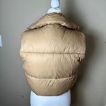 Puffy Crop Vest Lightweight Sleeveless Warm Outerwear Puffer Vest Size Small Tan Photo 4