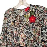 Bhanuna Anthropologie Floral Bell Sleeve Mini Dress Women's 0 Blue Boho Feminine Green Photo 5