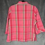 Rebecca Malone  Top XL Casual Button Up‎ 3/4 Sleeve Pink Plaid Blouse Collared Photo 6