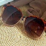 New Hearts Oversized Stylish Gradient Lens Tortoise Shell Frame Sunglasses Brown Photo 0