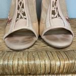 Gianni Bini Blush Pink Embroidered Zip Lace Up Heeled Booties Size 8.5 Photo 1