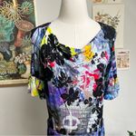 Patrizia Pepe Designer Graphic Stretchy Bodycon Dress size 10 Medium Purple Photo 2