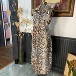 NWT La Piccola Creativa Italian Animal Print Linen Cotton Midi Dress Photo 1