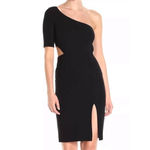 Jill Stuart Jill  Solid Black One Shoulder Cut Out Sheath Dress Size 6 Photo 14