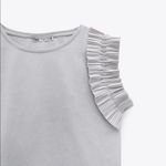 ZARA NWT Light Grey Contrast Top Size Small Photo 5
