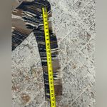 Lucky Brand  Tan Navy Fringe Hem Boho Aztec Open Front Cardigan Size Medium Photo 7