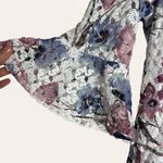 Rabbit Rabbit Rabbit Design 3/4 Bell Sleeve Floral Lace Fit Flare Dress 14 Size 12 Photo 4