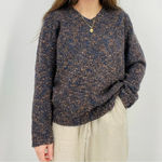 vintage blueberry oatmeal wool blend pullover sweater blue size XL Photo 0