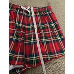 Unbranded red green plaid bow tie front elastic waist sleepwear short shorts Med Photo 9