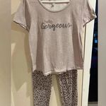 Marilyn Monroe Size Large Lavender Leopard Print 2 Piece Pajamas Photo 0