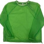 Athleta Neon Lime Green Sheer Running Athletic Nylon Top Size Large FLAW Photo 0