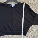 Revamped  Black Long Sleeve Ribbed Crop Top Comfy Casual Spring Medium Photo 5