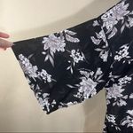 Spiritual Gangster Kimono Womens OS Black Floral Open Tie Front Cover Up Boho Photo 3