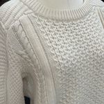 Veronica Beard  Cream Wool Cable Knit Asymmetrical Zip Sweater Womens Photo 5