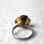 Rare Sarah Coventry Vintage Gold Tone Mesh Blue Crystal Rose Size 9 Glam Ring Photo 4