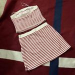 Kirious Christmas candy cane 2 piece set Santacon Outfit crop top and skirt L Red Size L Photo 3