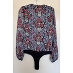 Walter Baker NWOT  Blue Floral Bodysuit Blouse Size Medium Photo 1