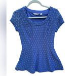 Isaac Mizrahi  Royal Blue Textured Blouse Photo 0