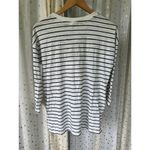 Lucky Brand Women's Slightly Sheer Stripe Front Cutout Quarter Sleeve Top L Photo 3