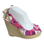 Coach  Maritza Pink Purple Printed Slingback Platform Wedge Size 8B Open Toe Photo 1