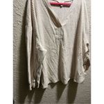 Terra & Sky  Long Sleeve Waffle V-Neck Shirt Oatmeal Heather Woman’s 3X NEW Photo 1