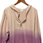 J.Jill Women Fleece Hoodie XL Peach Purple Blue Ombre Comfort Lounge Leisure Photo 2