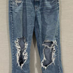 American Eagle  STRIGID Highest Rise Baggy‎ Straight Distressed Size 8 Jeans Photo 0