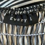 Every 1 Dress Womens XS Black Silver Striped Sleeveless V Neck Bubble Mini Dress Photo 2