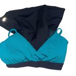 Alo Yoga Alo Black & Turquoise Blue Bra Tank size Medium Photo 3