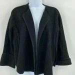 Loft Ann Taylor Black Wool Blend Open Front Cardigan S Photo 0