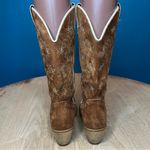 Wolverine Vintage  Suede Floral Heeled Western Cowgirl Boots Brown Womens Size 7 Photo 2