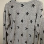 Socialite  Top Long Sleeve Fleece Soft Star Print Gray Casual V-Neck Cozy Neutral Photo 5
