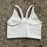 Aerie white ribbed cropped racerback tank size large Photo 2