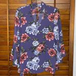 Andrée Andree Purple Blossom Floral Blouse Photo 0
